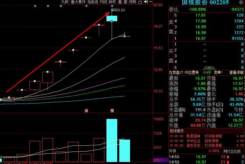 国统股份主力资金流向_国统股份股价跌停分析_国统股份股票行情