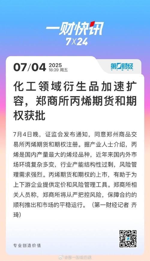重要通知！郑商所丙烯期货和期权2025年7月22日上市交易